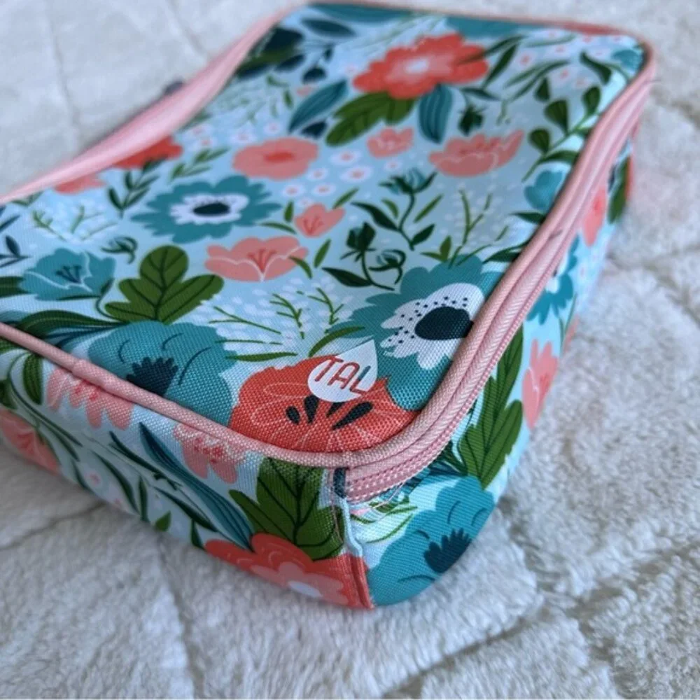 Tal | Blue & Coral Insulated Lunch Box with Hydration Pocket | Kids Lunchbag